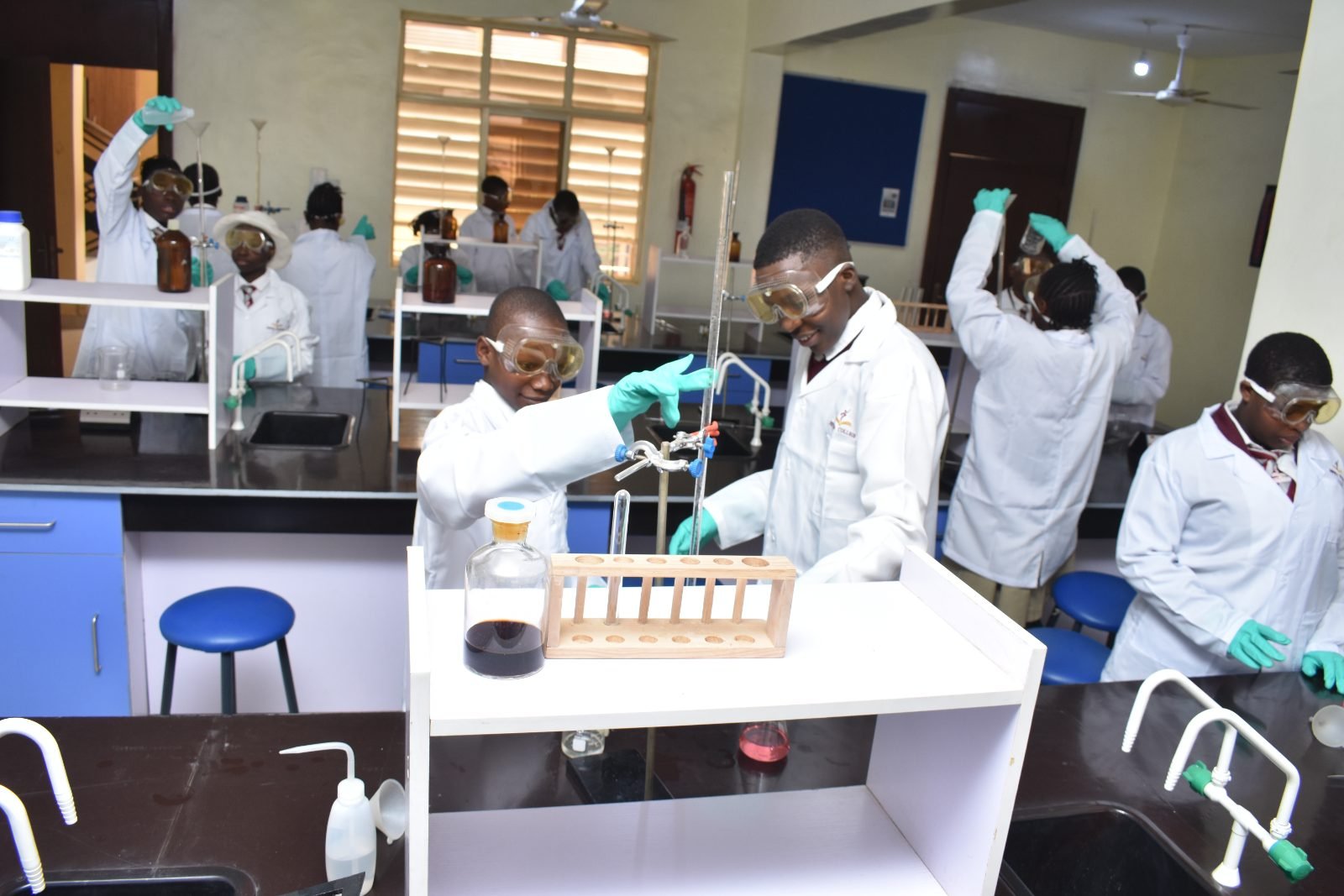 Wide view of science laboratory at Inspira Schools